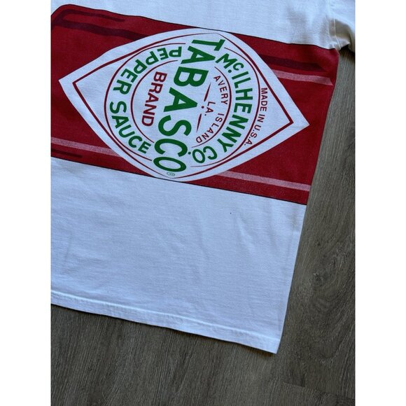 Vintage 90s Tabasco Hot Sauce Promo XL White Wrap Around Art Rare Food - Picture 14 of 16